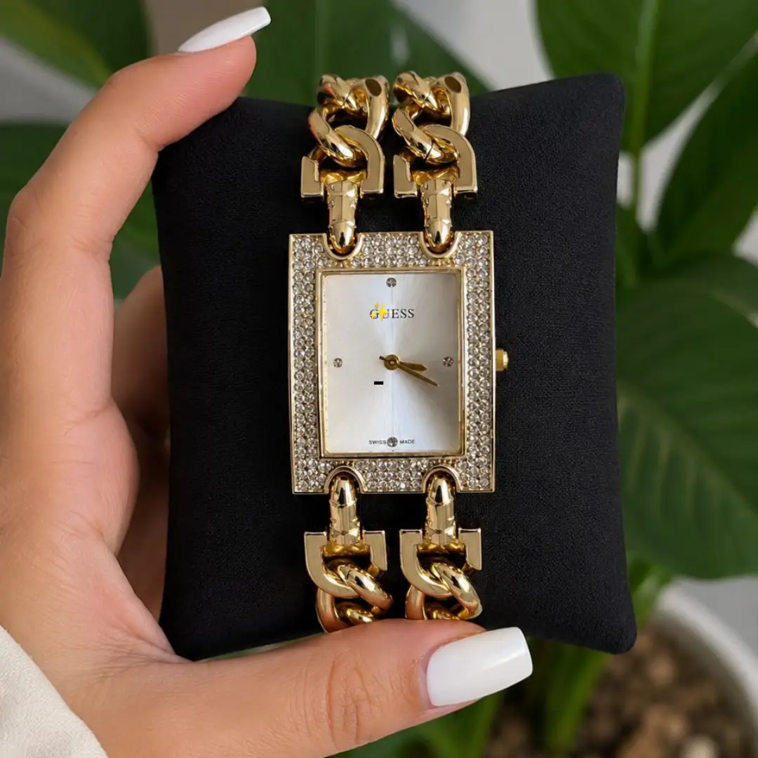 ساعت بند کارتیر نگین دار زنانه برند GUESS